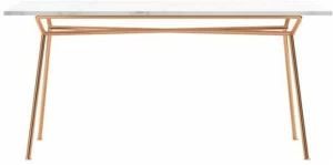 ZALABA Design Прямоугольный обеденный стол из мрамора и металла Love