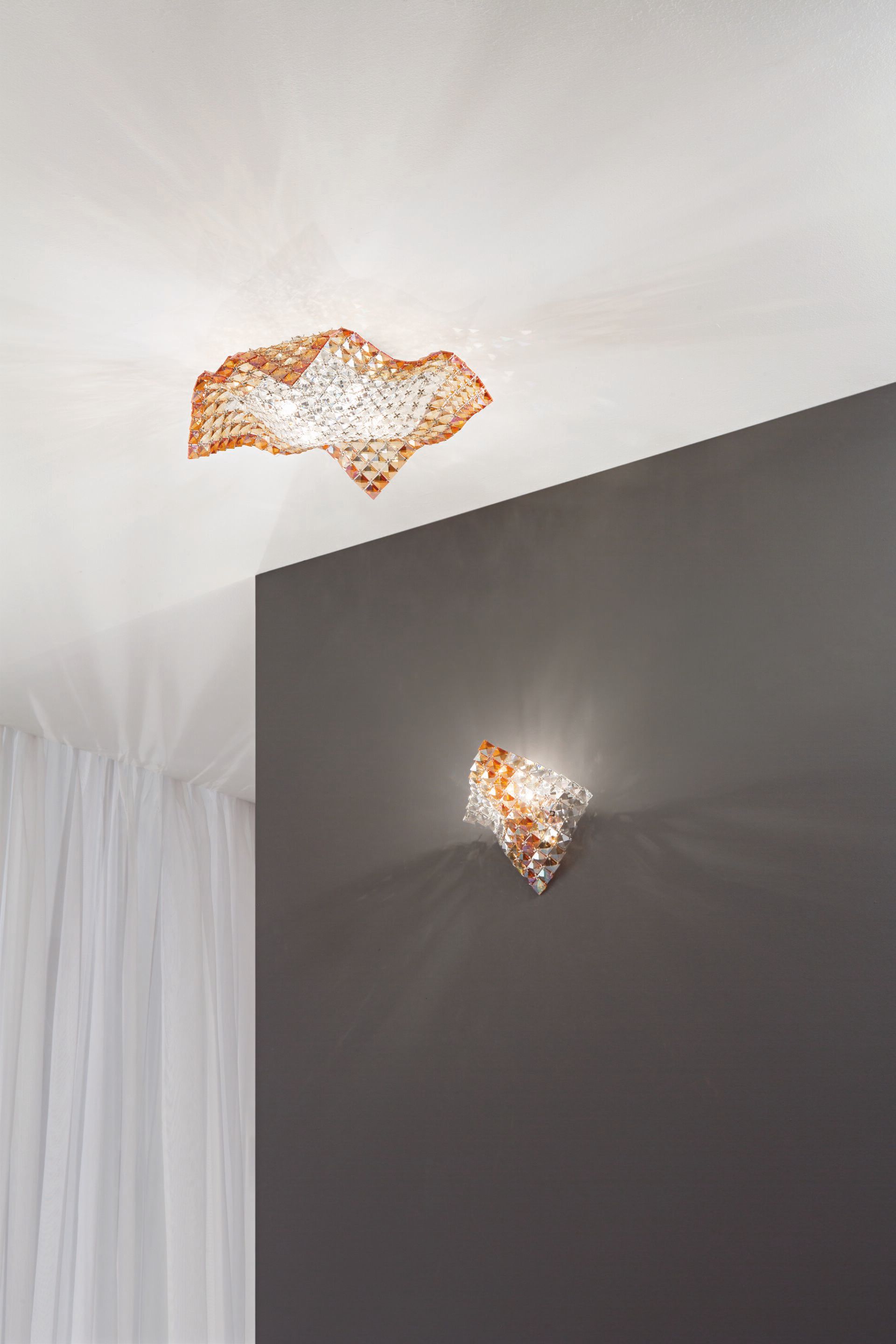 Стеклянный потолочный светильник с кристаллами Fan Europe Lighting окружающий свет дизайн ARCH-00037344 - Вид №1