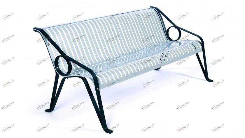 Euroform W Скамья металлическая с подлокотниками со спинкой Tulip 59m, 59m/10, 59m/20