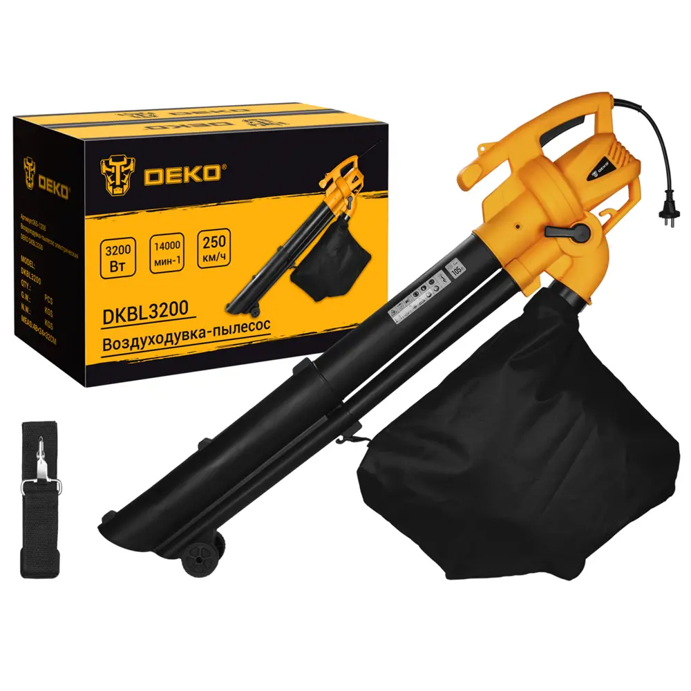 Воздуходувка-пылесос электрическая DEKO DKBL3200 с функцией измельчения 87234081 STLM-0073582 - Вид №1