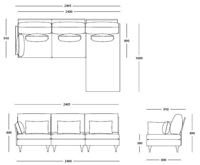 HMD INTERIORS Модульный диван из ткани Bau sun-id-1413181 - Вид №3