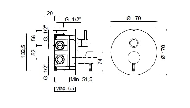 Встраиваемый смеситель для душа Rubinetteria Giulini My Future Deluxe ARCH-00052757 - Вид №2