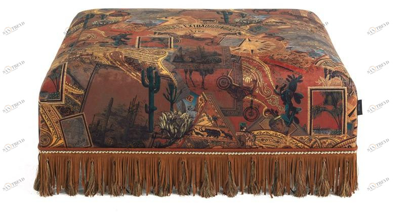 ETRO Home Interiors Пуф из квадратной ткани с обивкой Mauritania E.mau.222.a