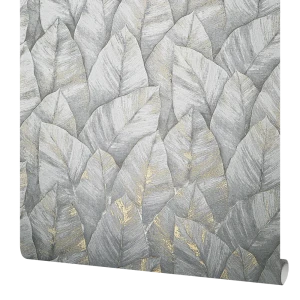 ATELIERO Lagun - флизелиновые обои серые с растительным узором 89395969