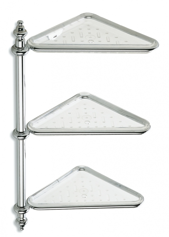 EL31ELITE(08) Stil Haus Elite, угловая 3-х уровневая полка из пластика, цвет хром 