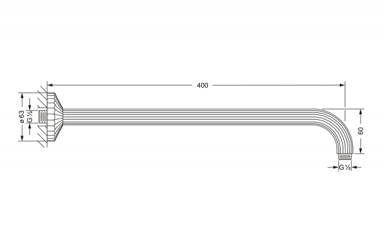 Держатель душа ½" JOERGER Cronos 637.13.625.000 - Вид №1