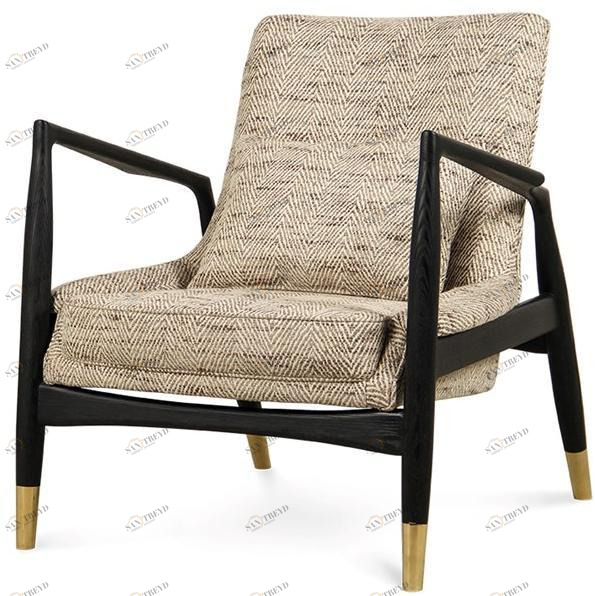 JOSÉ LEITE DE CASTRO Кресло из ясеня и ткани с подлокотниками  12708719 