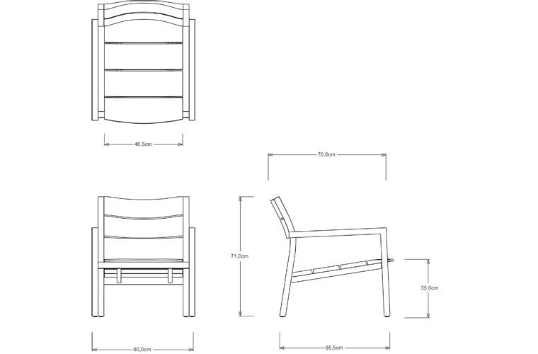 Садовое кресло из тикового дерева с подлокотниками TRIBÙ Kos ARCH-00056192 - Вид №3