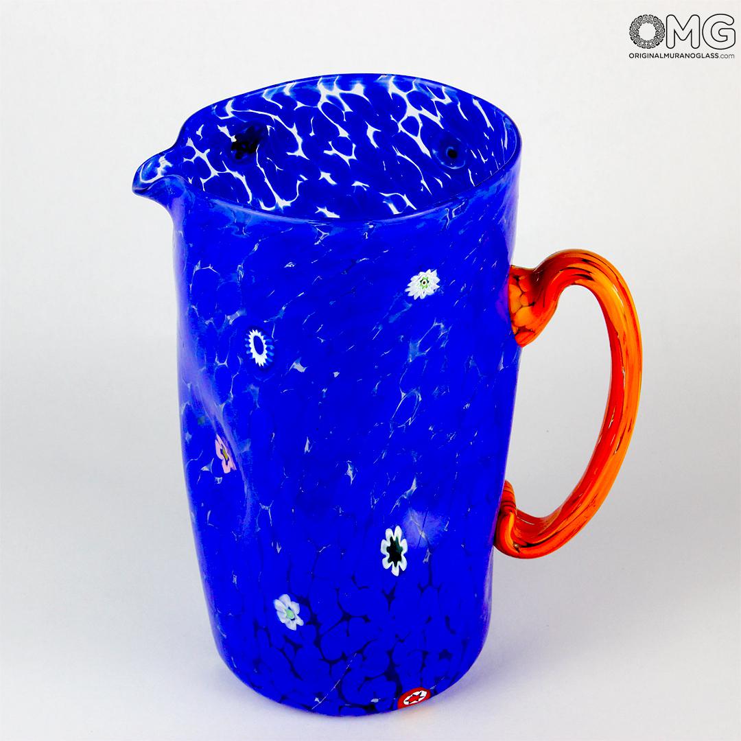 2945 ORIGINALMURANOGLASS Кувшин для вина и воды Монохром - Синий - Original Murano Glass OMG 18 см  - Вид №1