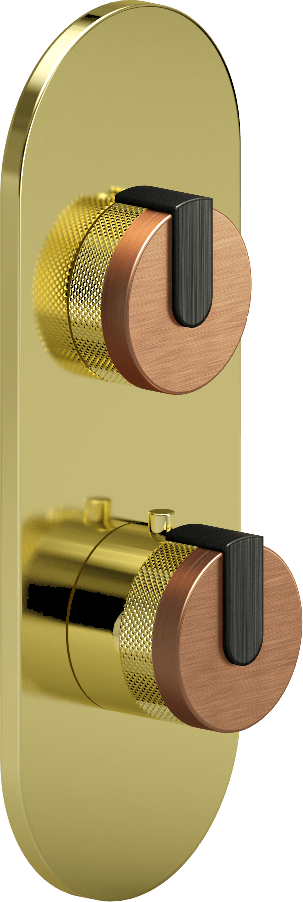 E-8026-R1BRGE0-L1BOX-PB-T Планка M-Series с 2 ручками - Внешняя часть GRAFF MOD+