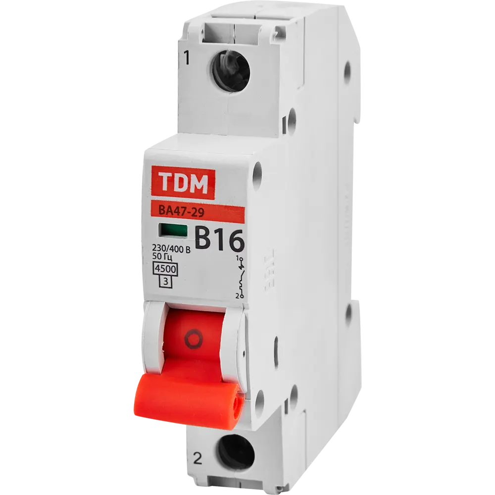 Автоматический выключатель TDM Electric ВА47-29 1Р B16 для защиты сетей 89347177 STLM-1113138