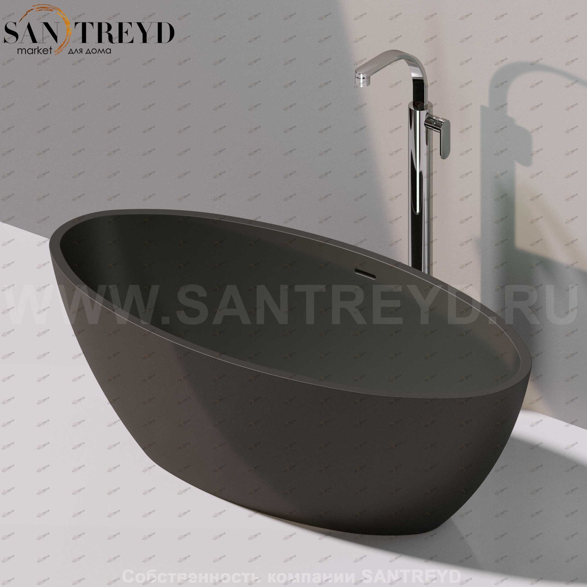 Flaminia APP Ванна свободностоящая 150 см черная AP150V.7006 Ceramica Flaminia AP150V7006