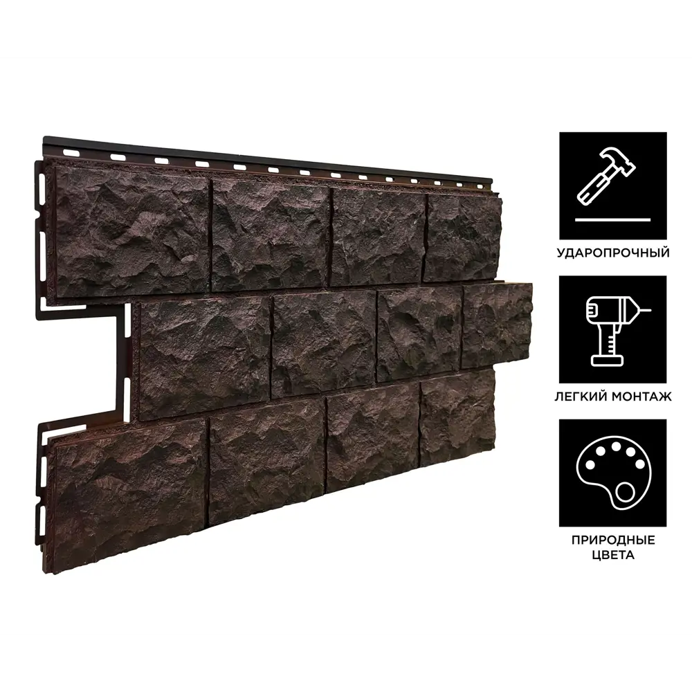 89355944 Панель фасадная полипропилен 472x1137 мм цвет темно-коричневый STLM-1392673 FINEBER  - Вид №3