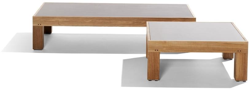 TRIBÙ Низкий прямоугольный журнальный столик из тика Pure sofa 01284 - Вид №1