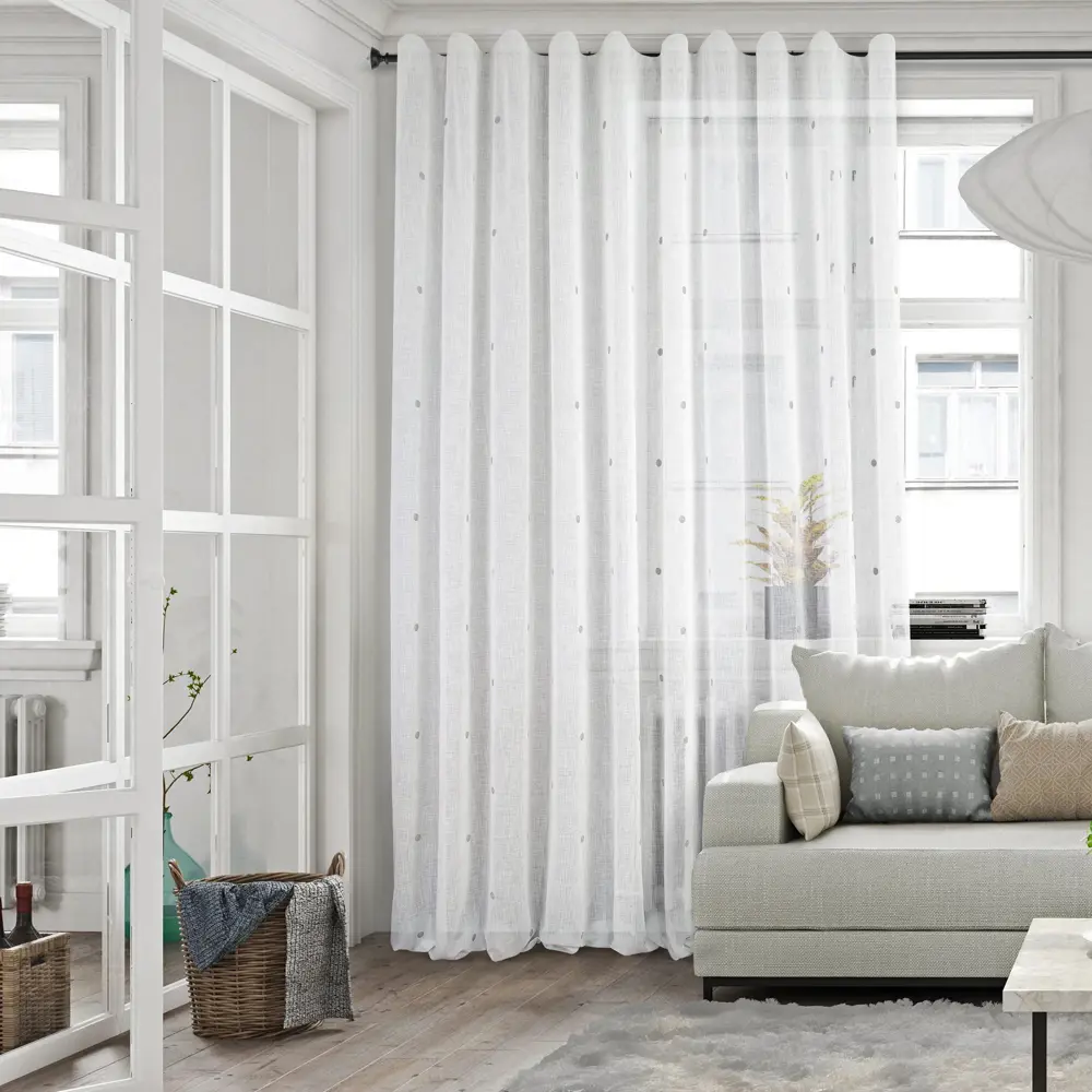 Тюль 1 м/п Estel батист 290 см цвет бело-серый 85342196 STLM-2017045 AMAZONTEXTILE  - Вид №1