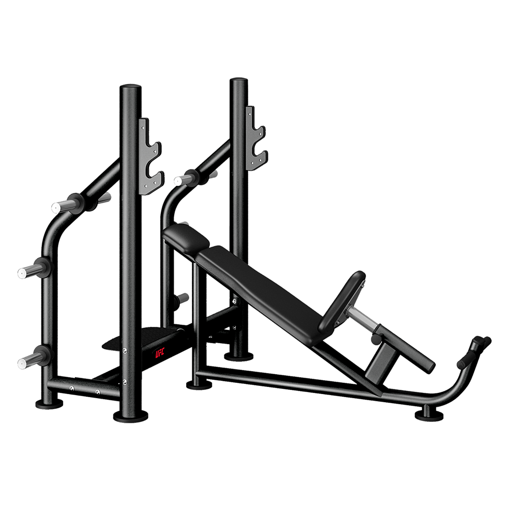 олимпийская скамья для жима с положительным углом наклона с стойками для хранения дисков UFC sun-id-2069183