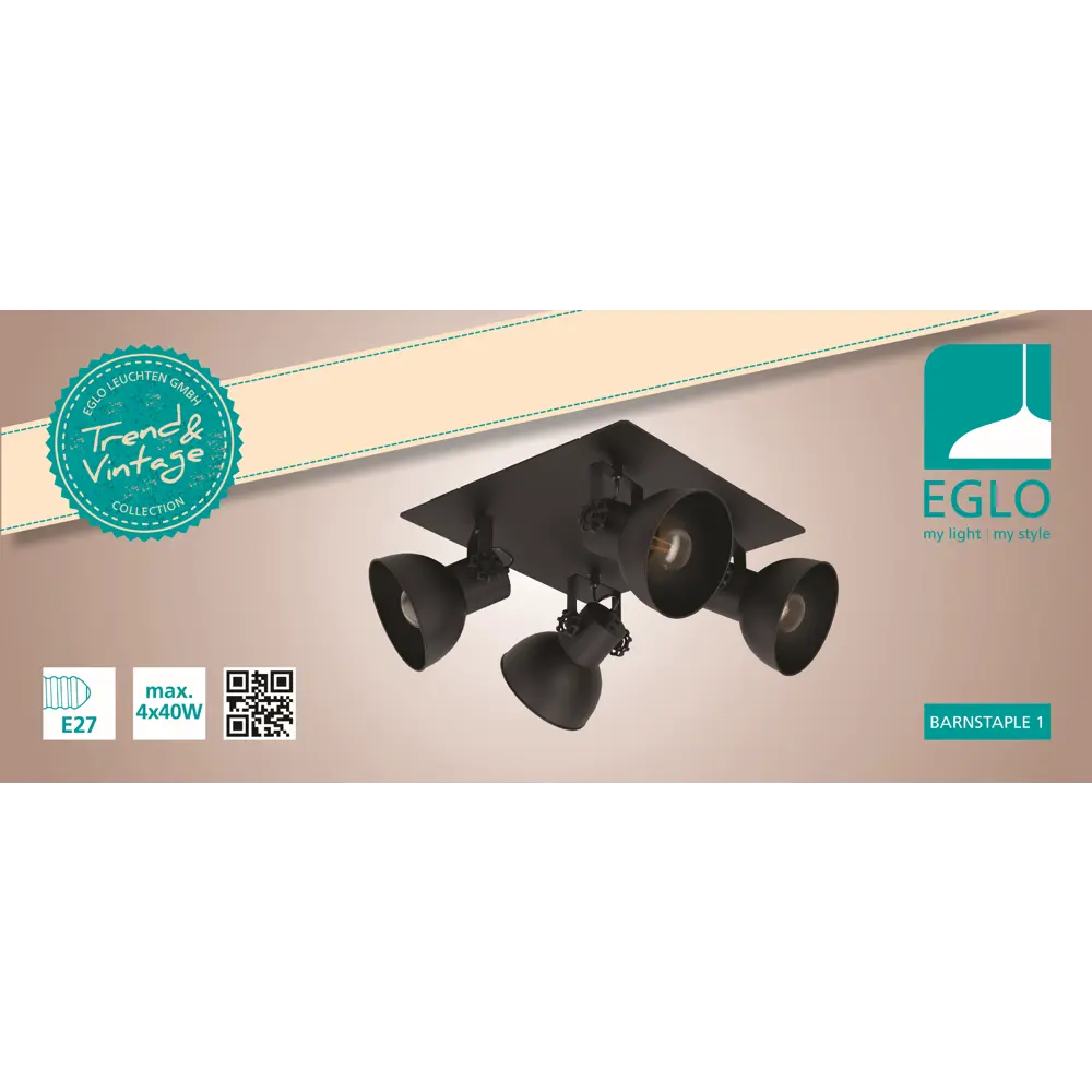 Спот Eglo Barnstaple E27 4x40 Вт, цвет черный 88287735 STLM-2199222  - Вид №1