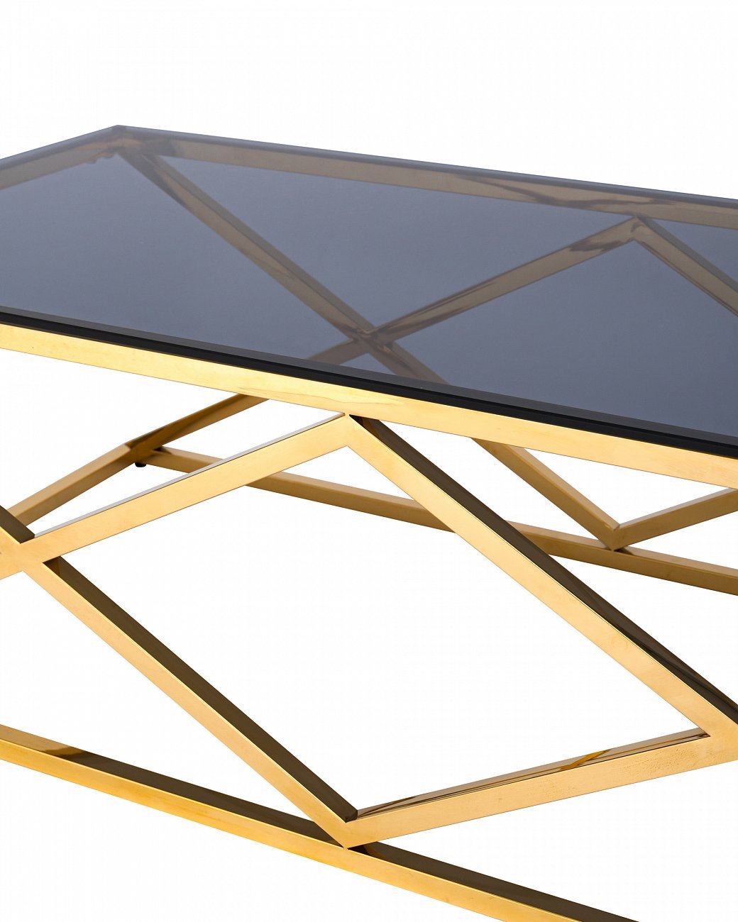 Журнальный столик стеклянный дымчатый с основанием золото 120х60 см "Инсигния" STOOL GROUP  00-3881887 Золото  - Вид №2