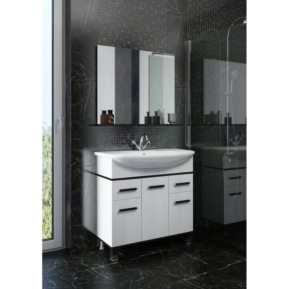 Зеркало «Элеганс» с полкой 85x72 см цвет светлое дерево 83241787 STLM-2201356 Santreyd - Вид №3