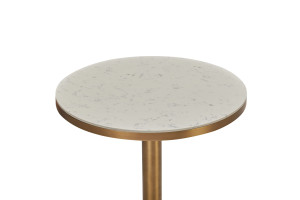 Круглый металлический стол с кварцевой столешницей