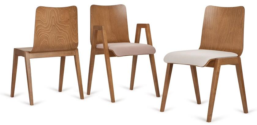 Paged Штабелируемый деревянный стул со встроенной подушкой sun-id-1419624 - Вид №1