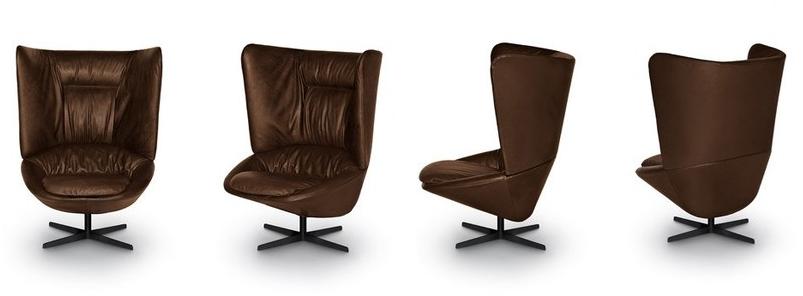 arflex Кресло Wing из кожи с 4-мя спицами и высокой спинкой Ladle sun-id-1374660 - Вид №4