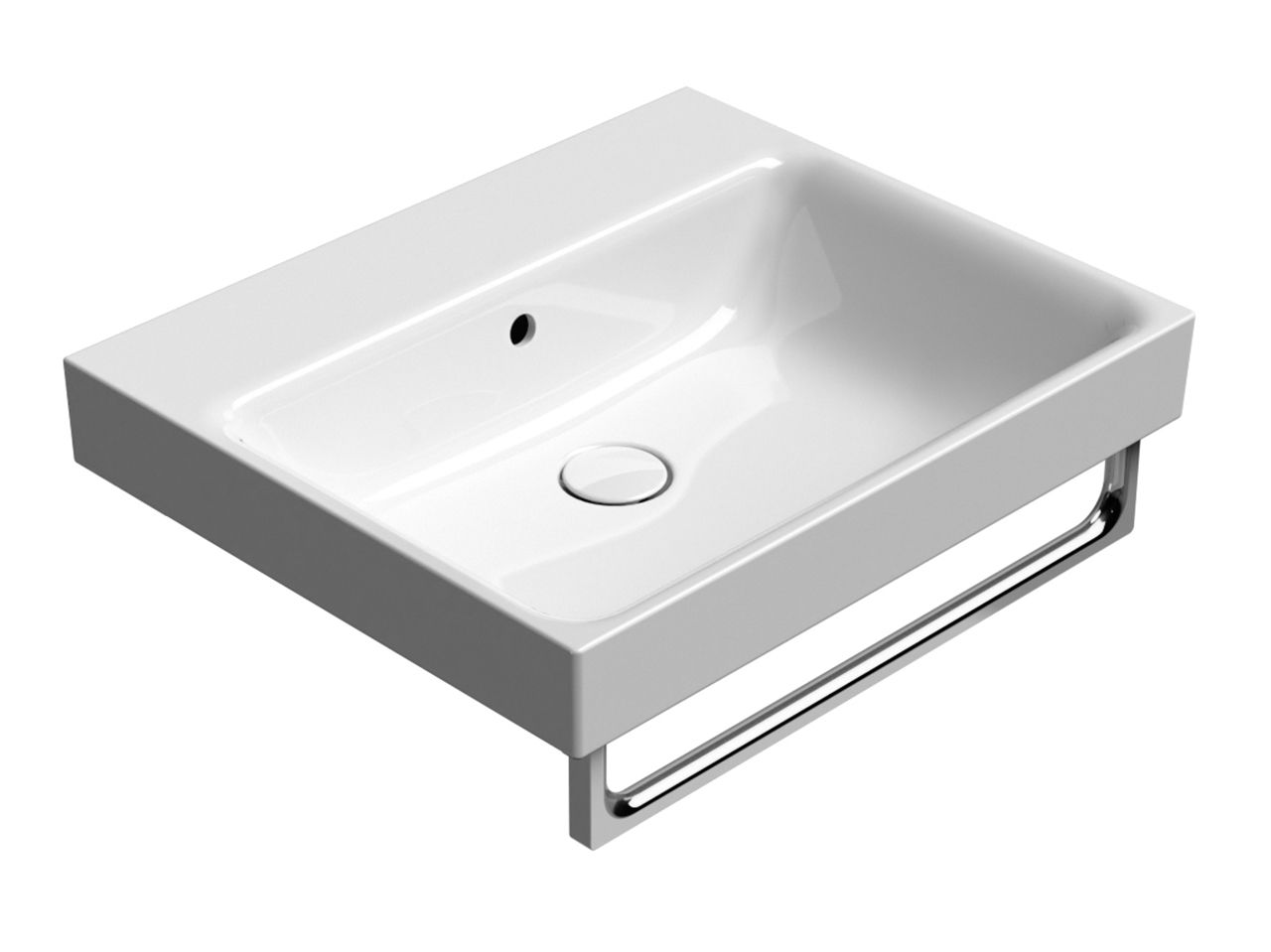 Керамическая прямоугольная раковина с держателем для полотенец GSI ceramica Nubes ARCH-00027898