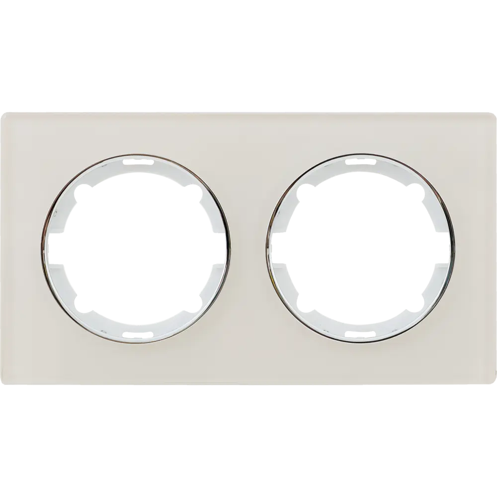 Рамка для розеток и выключателей Onekey Florence 2 поста стекло цвет бежевый ONEKEYELECTRO STLM-2058087