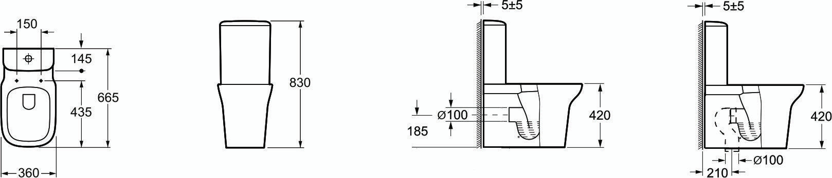 GR-N3012С Компакт унитаз с бачком Белый Grossman Classic Китай - Вид №1