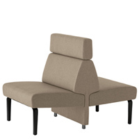 Ambit 1047 Модульная система сидений. Сиденье и спинка с обивкой. Ступни из литого алюминия. Линейный модуль L 80 см, спинка H 98 см. Двусторонняя версия. Et al. Ambit