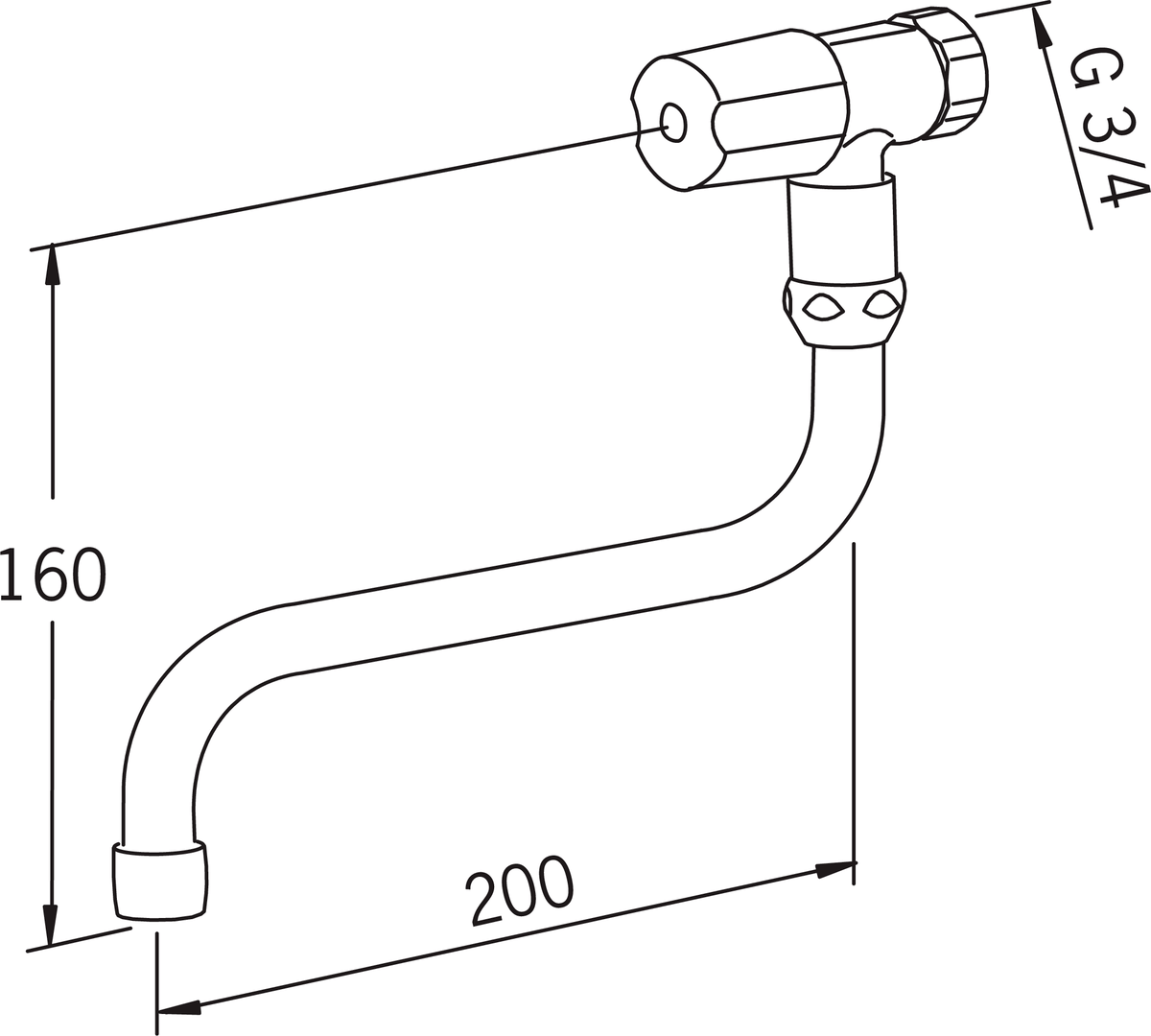 Oras 101027AC Кран для холодной воды 101027AC  Хром  - Вид №3