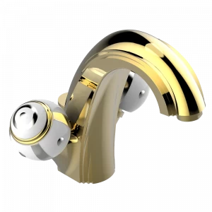 A7B-2155 Смеситель для раковины на одно отверстие с донным клапаном Thg-paris Ithaque с платиновым декором