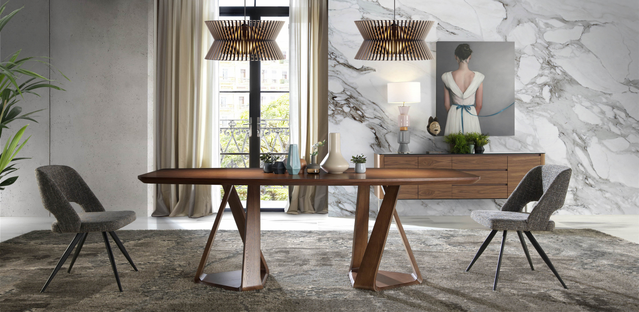 Обеденный стол деревянный прямоугольный 220 см DT803-GRAN от Angel Cerda ANGEL CERDA  241908 Орех;коричневый  - Вид №3