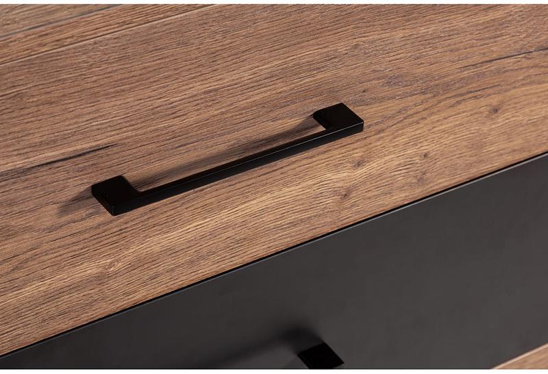 1722 Комод с 3 ящиками Loft Дуб табак/Графит R-HOME 4009295h_Табак - Вид №4