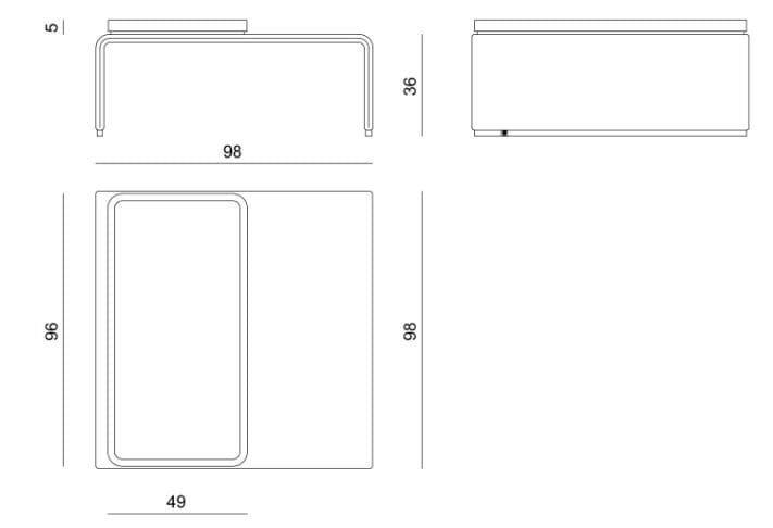 Кожаный низкий прямоугольный журнальный столик с подносом Visionnaire Foster ARCH-00066676 - Вид №2