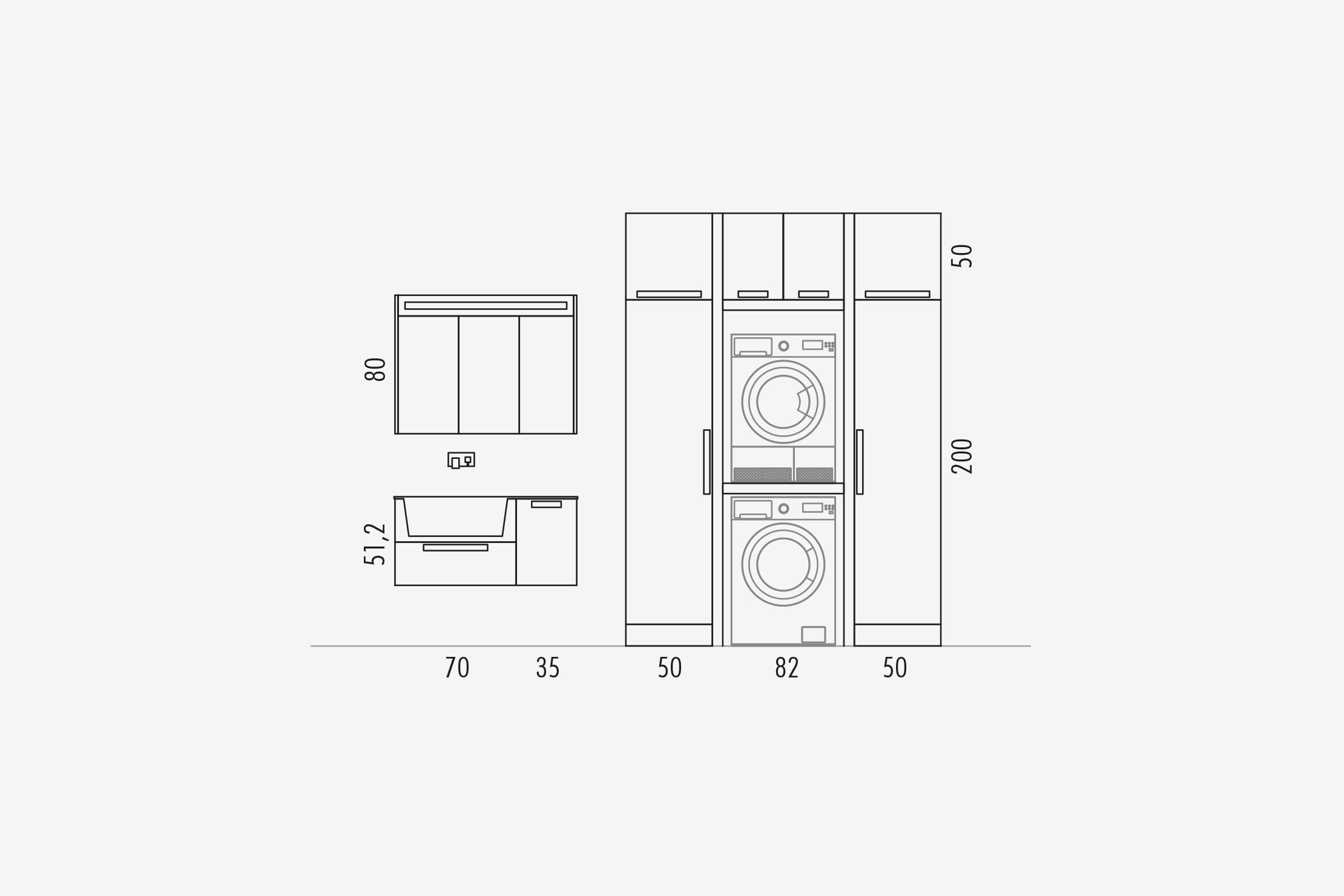 Комплект мебели 09 Arcom Lavanderia w&d STARC120 - Вид №4