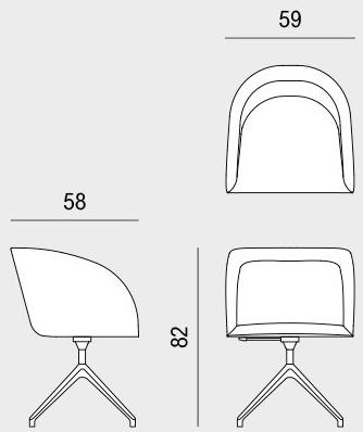 Viganò Стул на козелке из ткани с подлокотниками Milly sun-id-1505542 - Вид №3