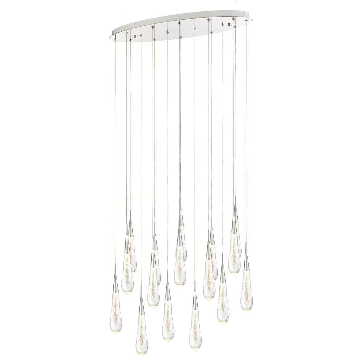 Светильник подвесной 150х80 см серебряный Delight Collection P98036-16 DELIGHT COLLECTION ДИЗАЙНЕРСКИЕ 00-3882313 Прозрачный;серебро  - Вид №1