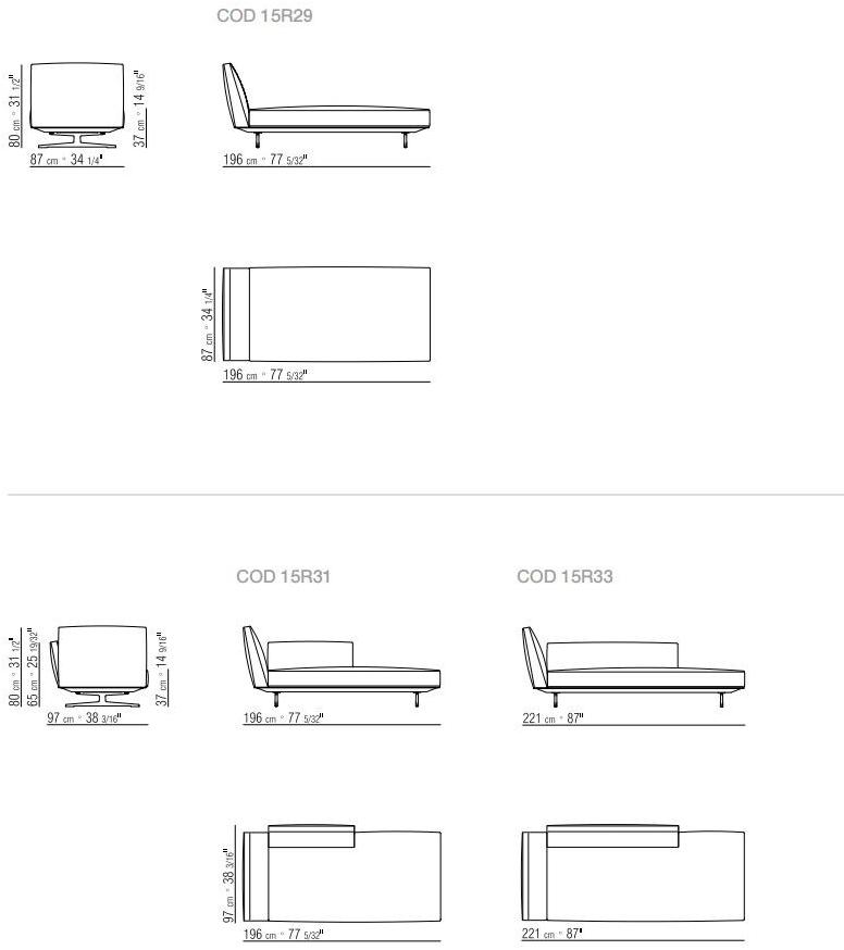 Flexform Дормез со съемным чехлом из ткани Evergreen sun-id-1446819 - Вид №2