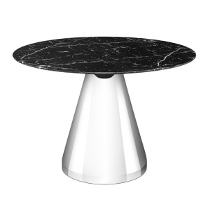 450275-BS ABHIKA КОФЕЙНЫЙ СТОЛ FAME H75 D110 BLACK/SILVER