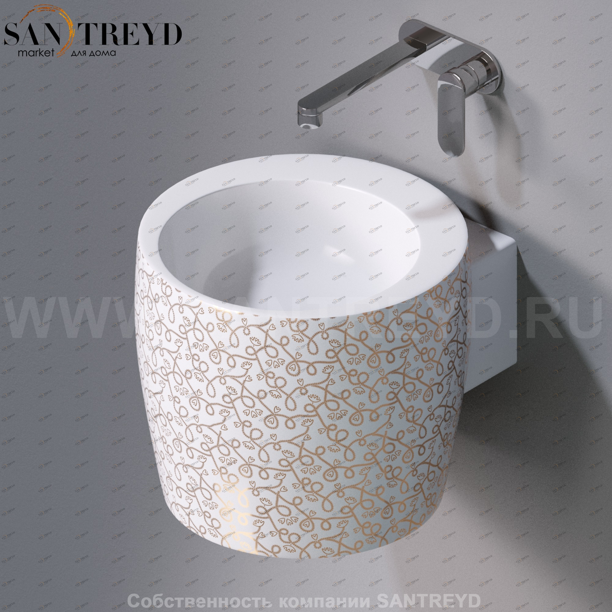 L102T0R0V1.400G Подвесная раковина настенная круглая A. e T. Italia SPOT белая AeT ITALIA TOTEM