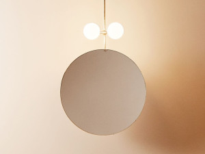 Круглое потолочное зеркало со встроенным освещением