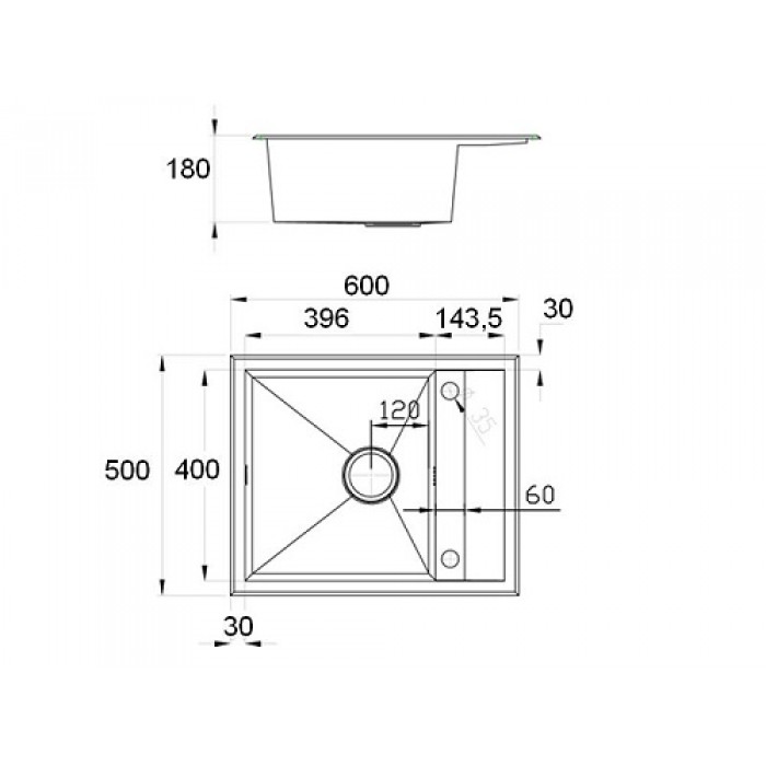 Zorg SH X 6050 Diva Мойка кухонная прямоугольная Zorg  - Вид №3