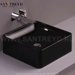 FL11NERO Накладная раковина на столешницу  квадратная Simas Flow