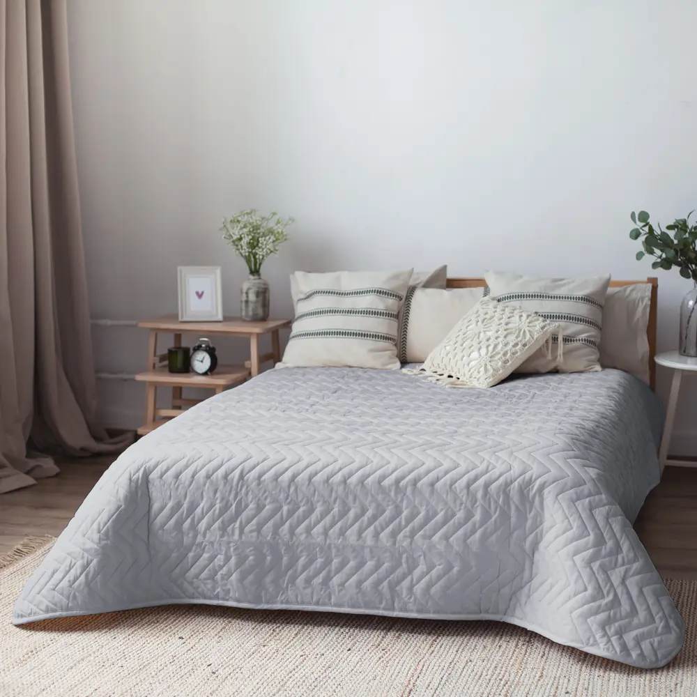 Покрывало Nicolosi 240x200 см микрофибра цвет серый 89334493 STLM-2081244 INSPIRE - Вид №5