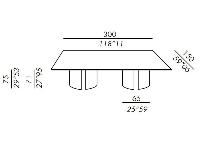 Прямоугольный обеденный стол из латуни Meridiani ARCH-00122867 - Вид №5