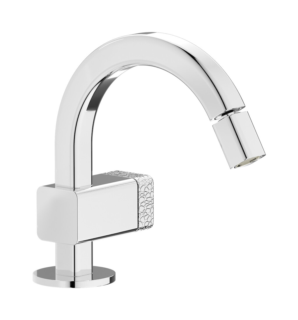 Прогрессивный смеситель для биде на 1 отверстие в комплекте с донным клапаном. WE ARE IB eo220cc_2 Chrome Elio