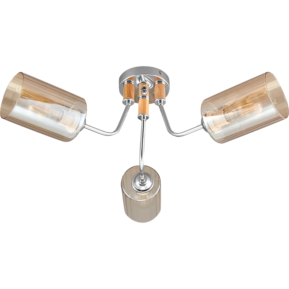 Люстра потолочная JLIGHT GETTI 3 лампы 18 м², цвет хром 84534216 STLM-2002981 