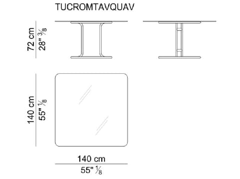 Квадратный стол из стали и стекла i 4 Mariani Tukroma ARCH-00056560 - Вид №4
