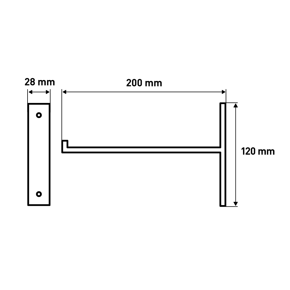 Кронштейн  Джей Брэкет, 200x120x28 мм, черный LJPS0124 Public Steel Россия  - Вид №5